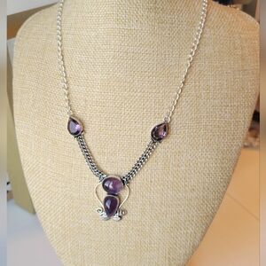 Amethyst Sterling Silver Statement Necklace